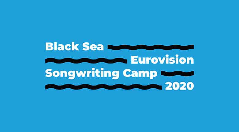 blue background, white text