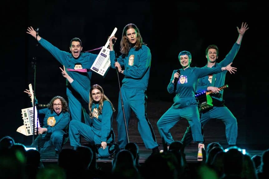 Guitars, group of people