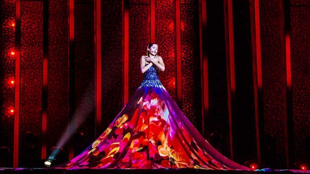 colorful dress, stage